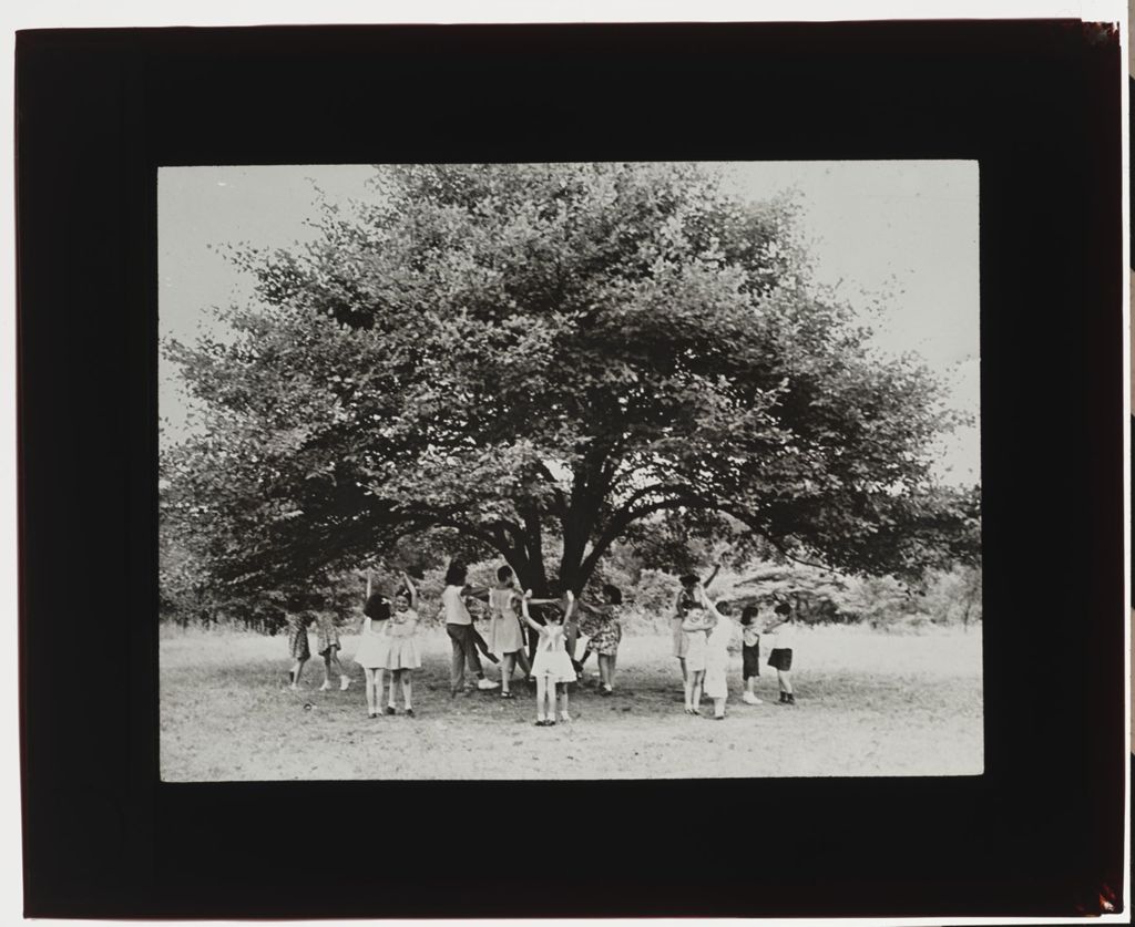 Forest Preserve District Day Camp, Children around a Tree