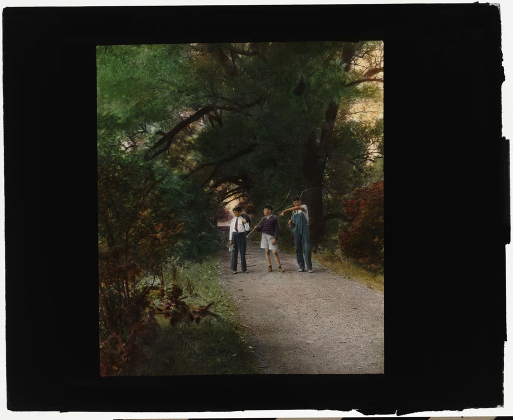 Miniature of Picnics and Rec. Activities - Trail Scene with 3 Boys
