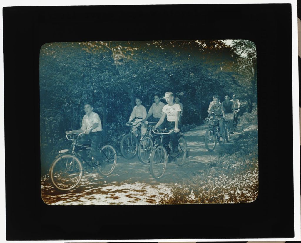 Miniature of Picnics and Rec. Activities - Trail Scene Boys with Bicycle