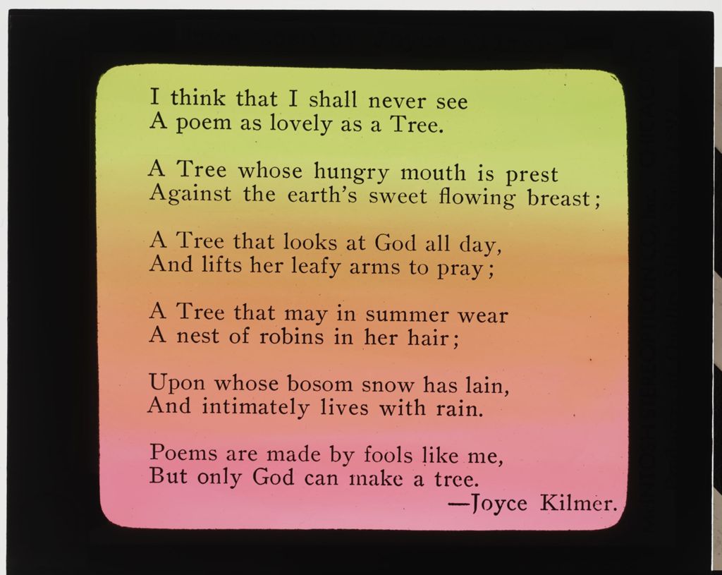 Miniature of Tree Poem by Joyce Kilmer