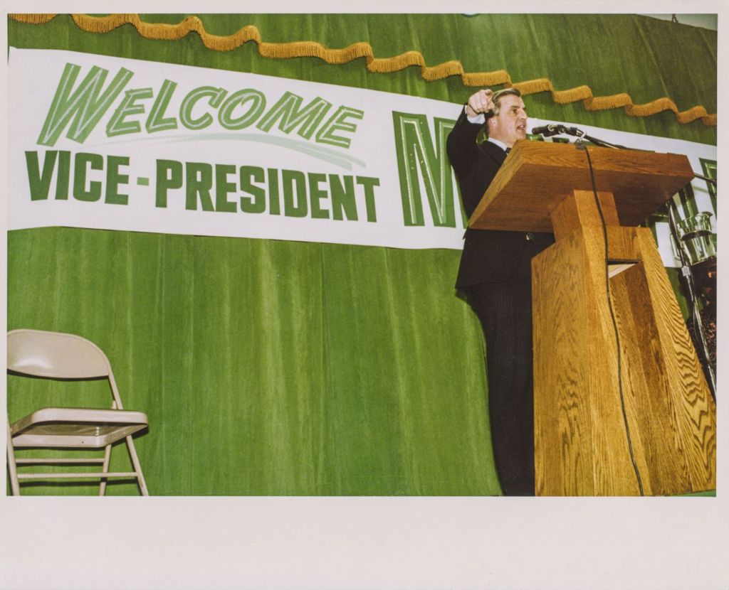 Miniature of Walter Mondale speaking at a campaign event