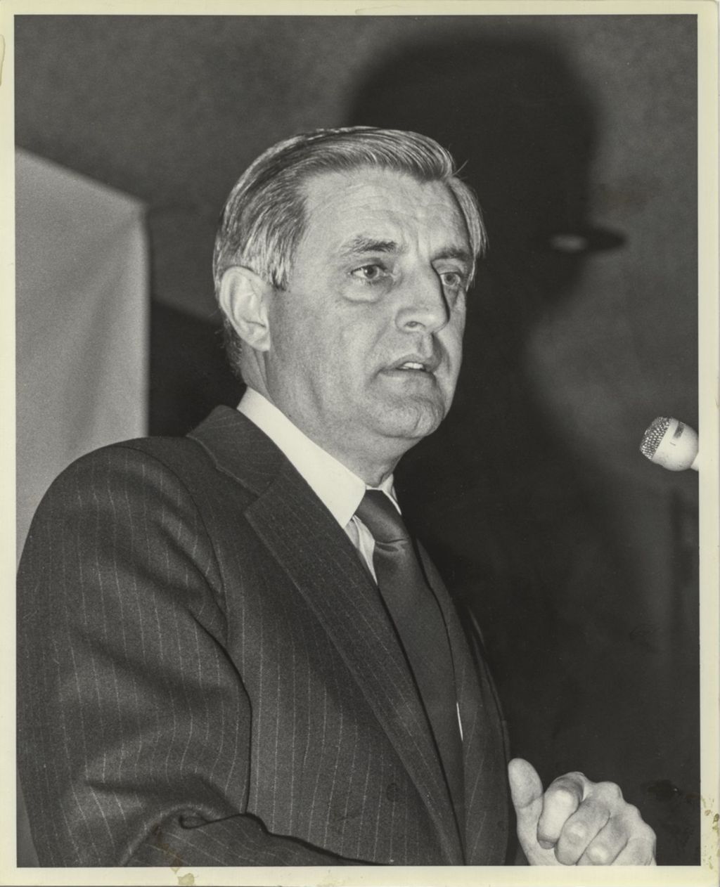 Walter Mondale speaking at a campaign event