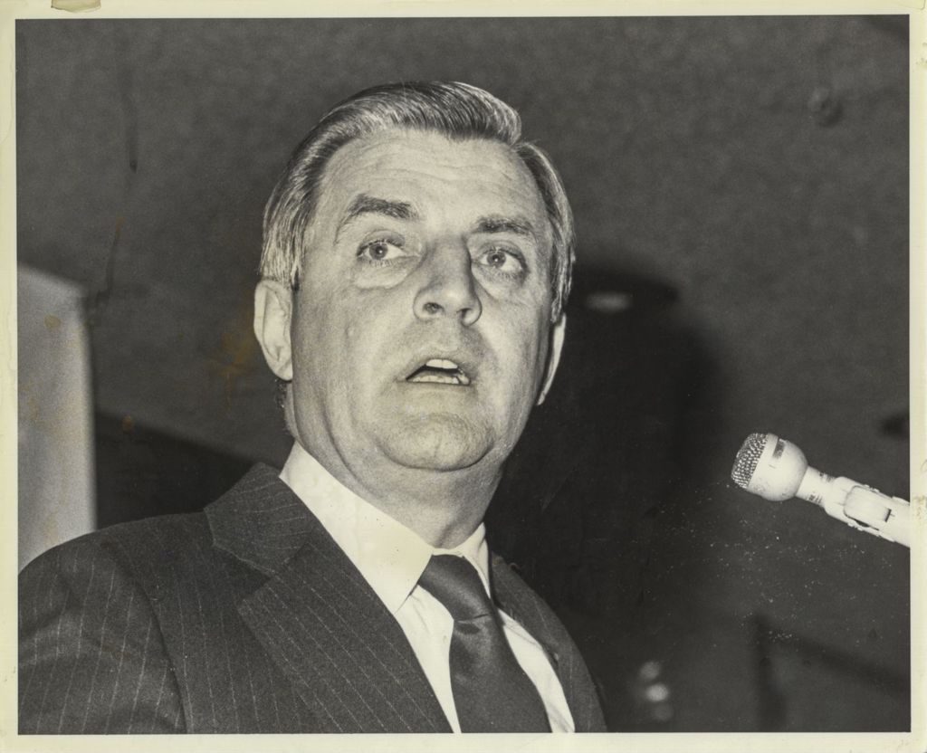 Miniature of Walter Mondale speaking at a campaign event