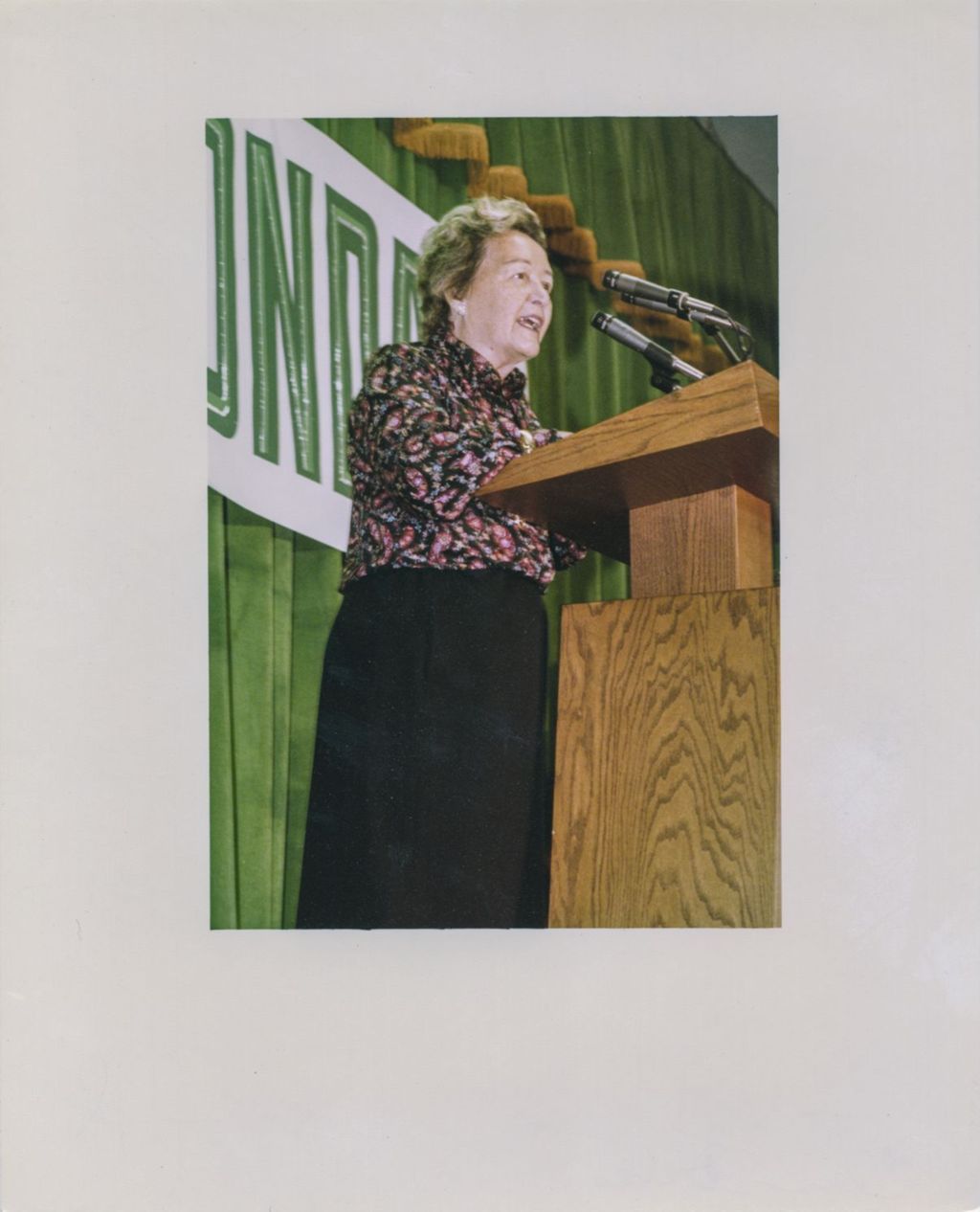 Miniature of Eleanor Daley speaking at a campaign event for Walter Mondale