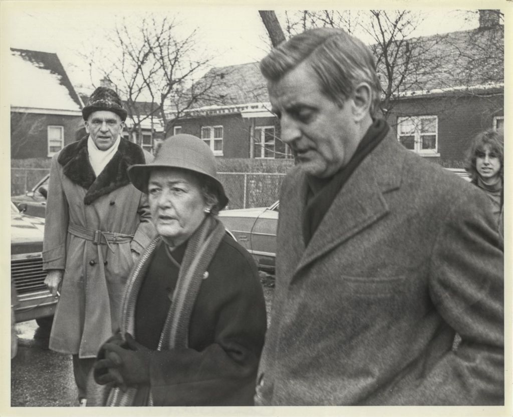 Miniature of Eleanor Daley takes Walter Mondale on a walking tour of Bridgeport