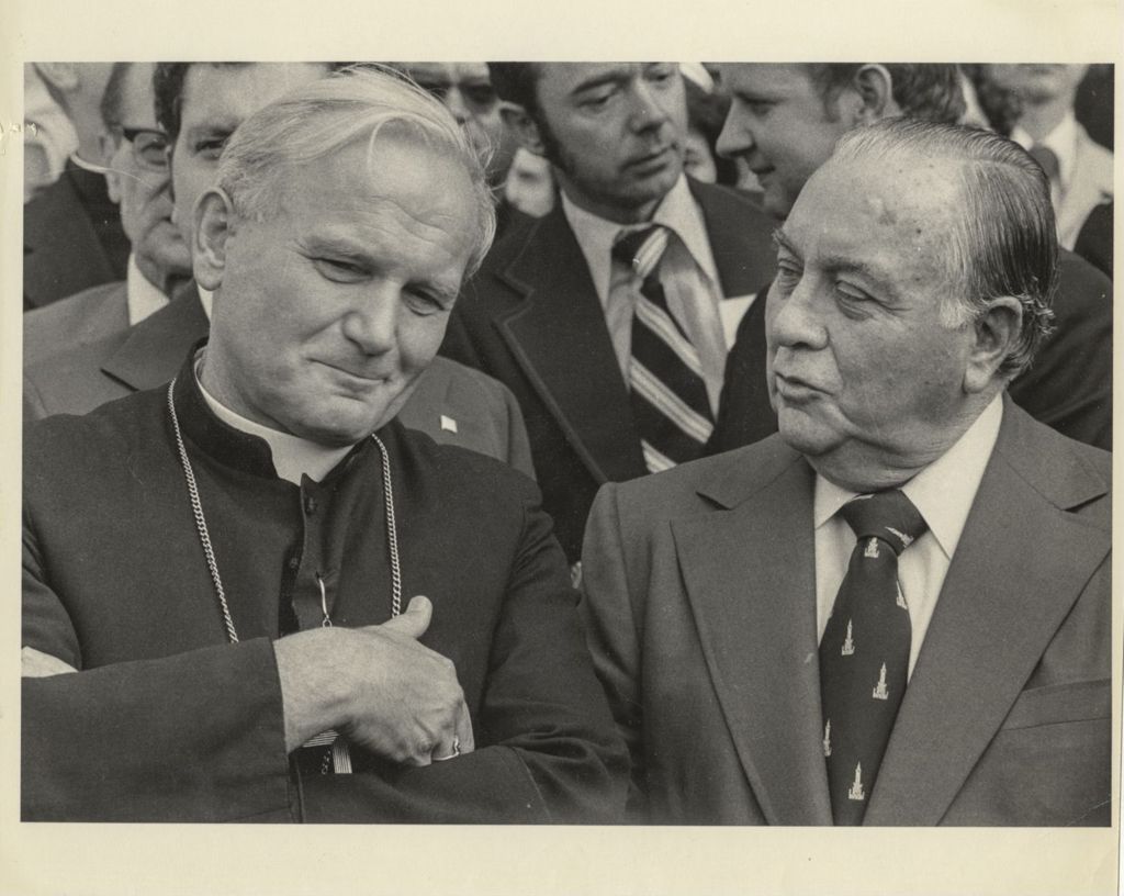 Miniature of Richard J. Daley with Cardinal Karol Wojtyla