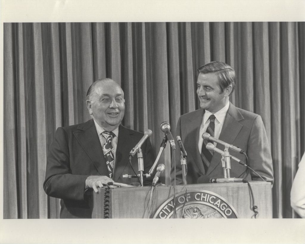 Miniature of Richard J. Daley with Walter Mondale