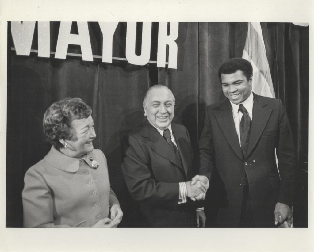 Miniature of Eleanor and Richard J. Daley with Muhammad Ali