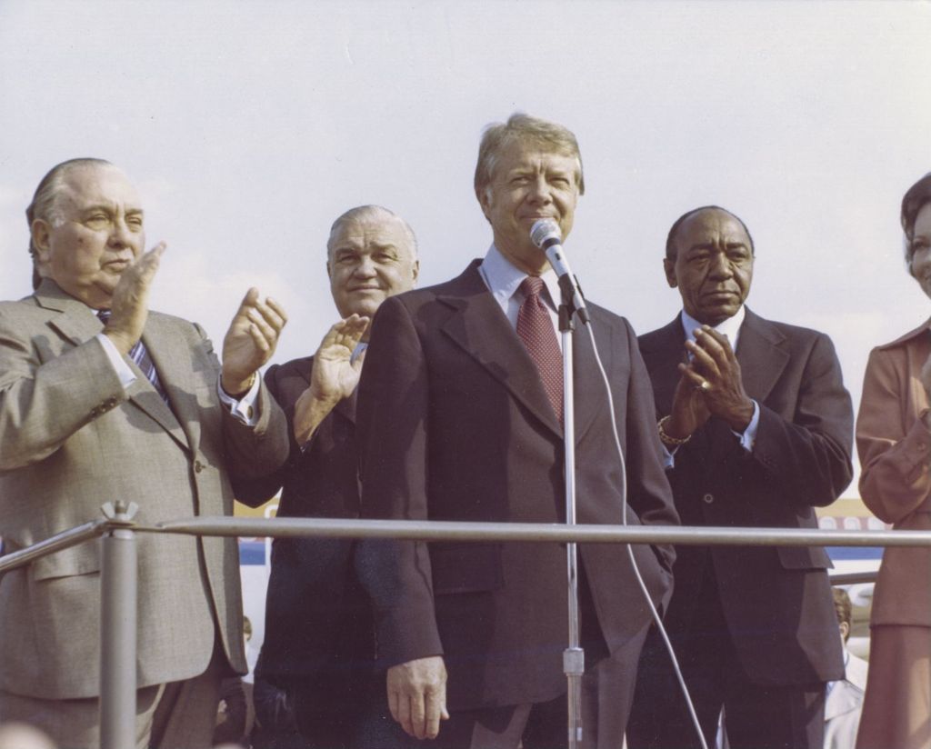 Jimmy Carter, presidential candidate, visits Chicago