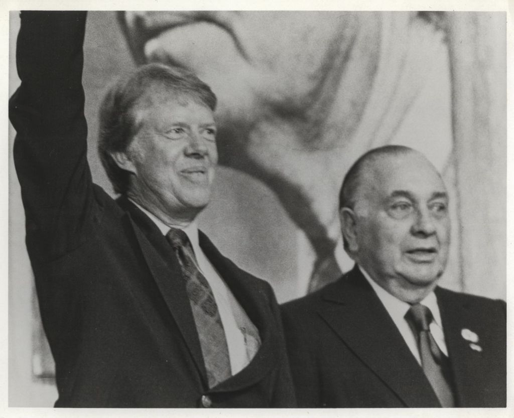 Jimmy Carter, presidential candidate, visits Chicago