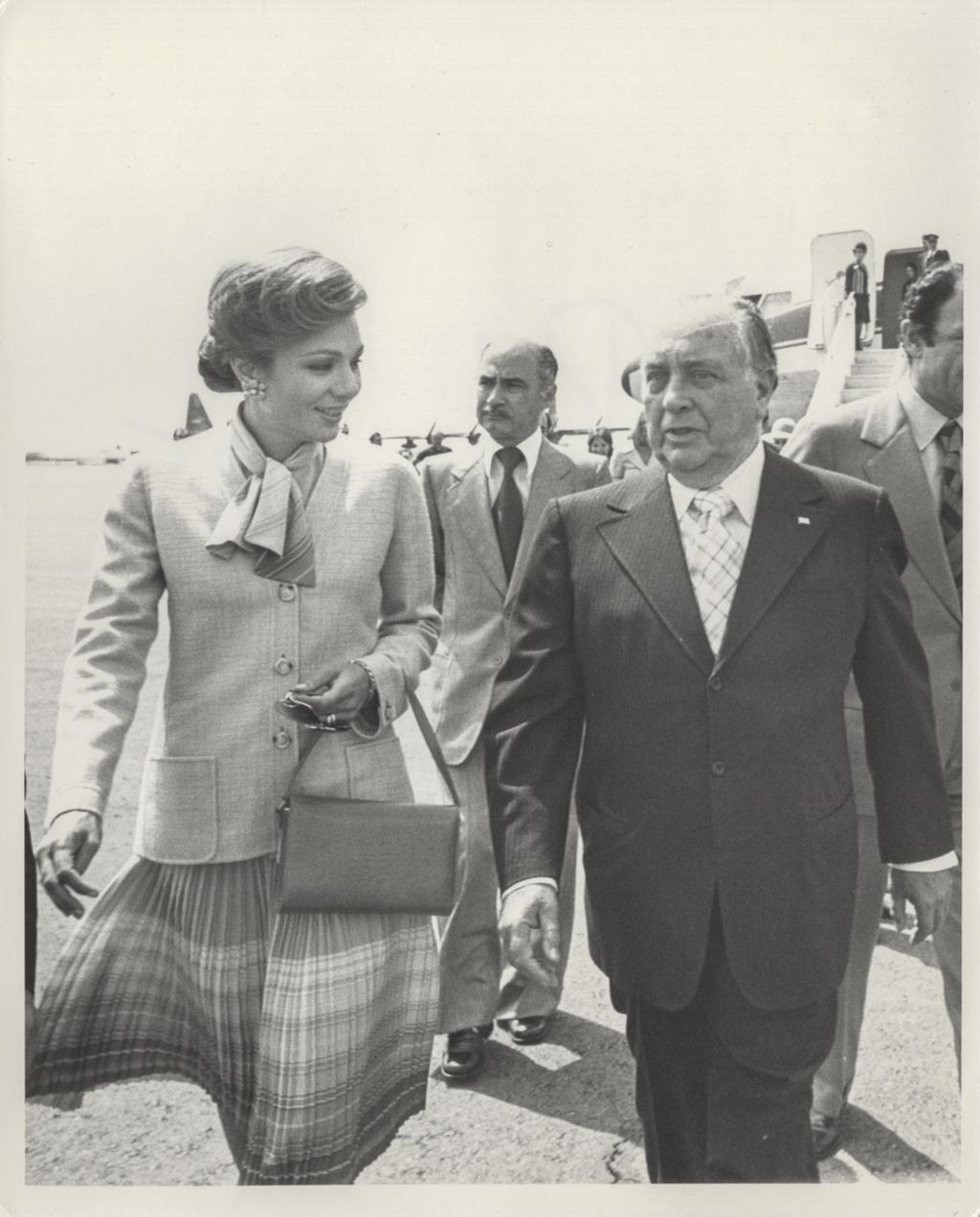 Richard J. Daley with Farah Pahlavi, Empress of Iran