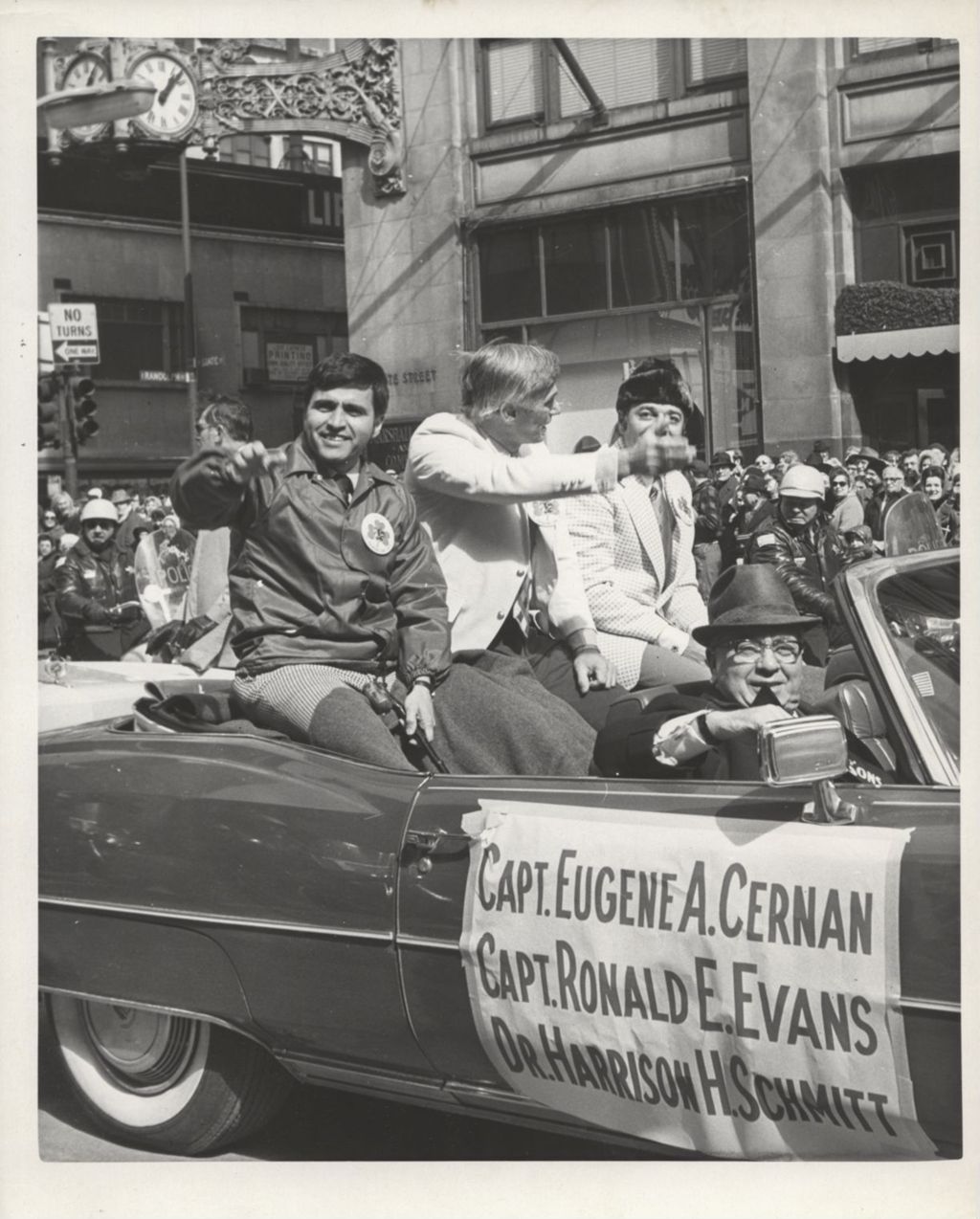 Apollo 17 astronauts Cernan, Evans, and Schmitt in Chicago parade