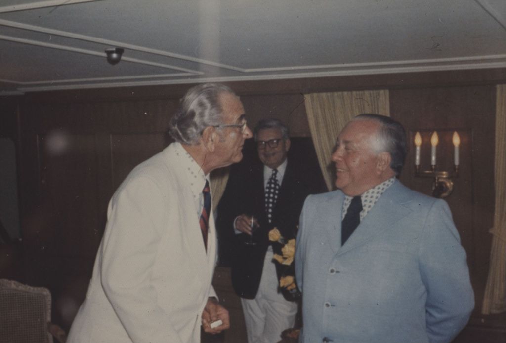 Lyndon B. Johnson with Richard J. Daley on the Wirtz yacht
