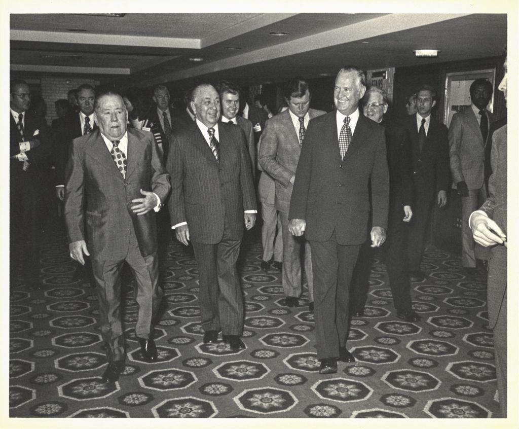 Miniature of Richard J. Daley with Edward M. Kennedy and others