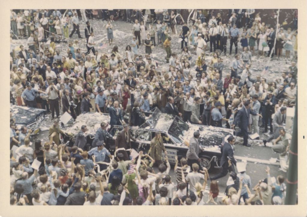 Parade for Apollo 11 astronauts Armstrong, Aldrin, and Collins