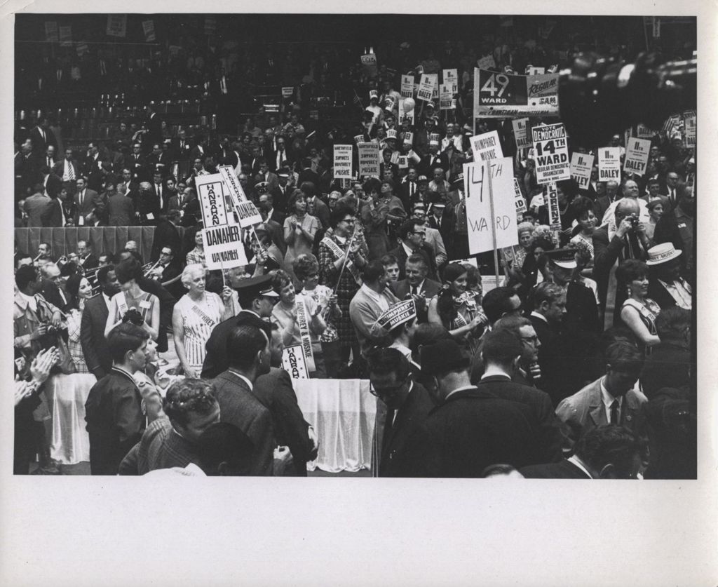 Miniature of Democratic Party rally for the Humphrey-Muskie ticket