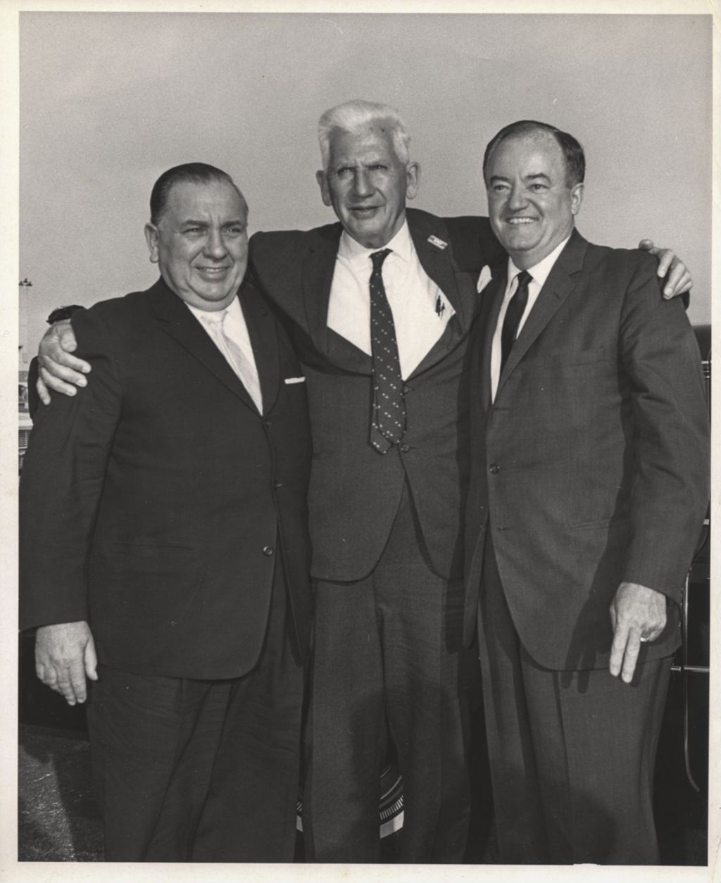 Miniature of Paul Douglas with Richard J. Daley and Hubert Humphrey