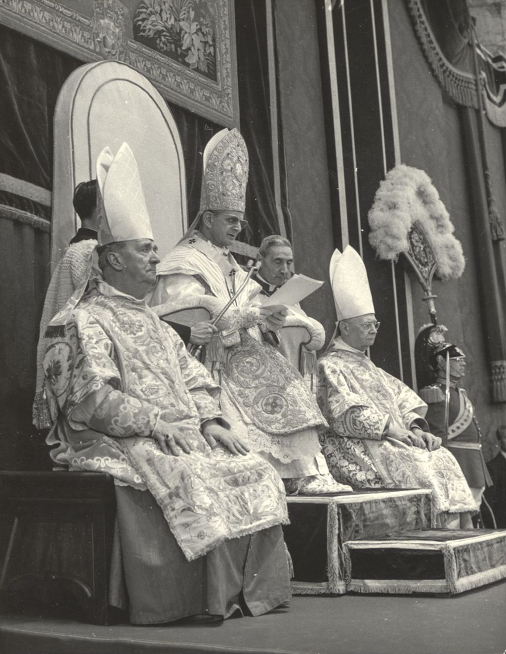 Pope Paul VI at the installation ceremony of Cardinal Cody