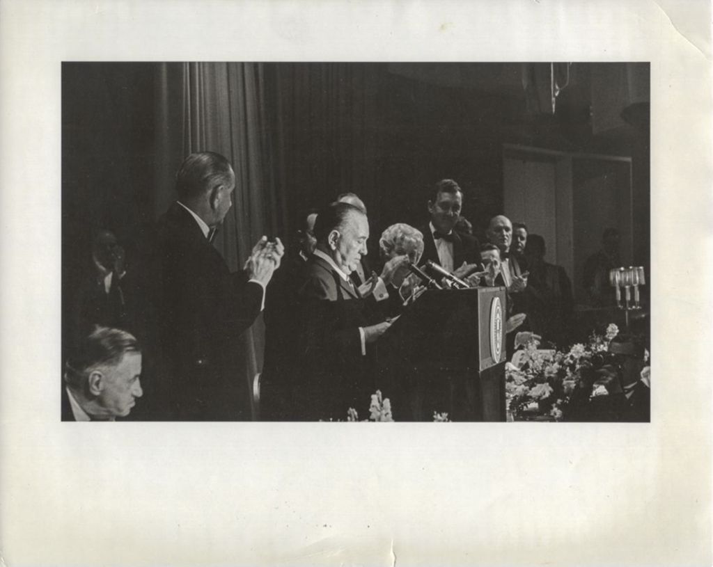 Richard J. Daley applauded by Lyndon Johnson