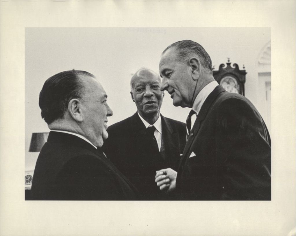 Miniature of Richard J. Daley with Lyndon B. Johnson at the White House