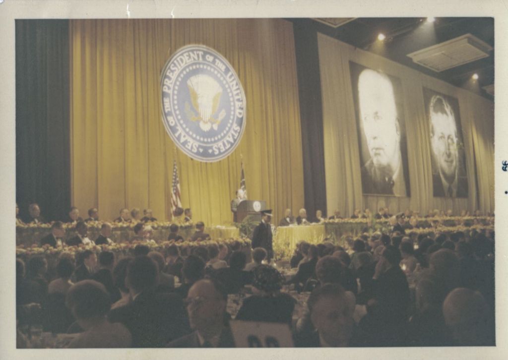 Miniature of Richard J. Daley speaking at a Democratic Party banquet