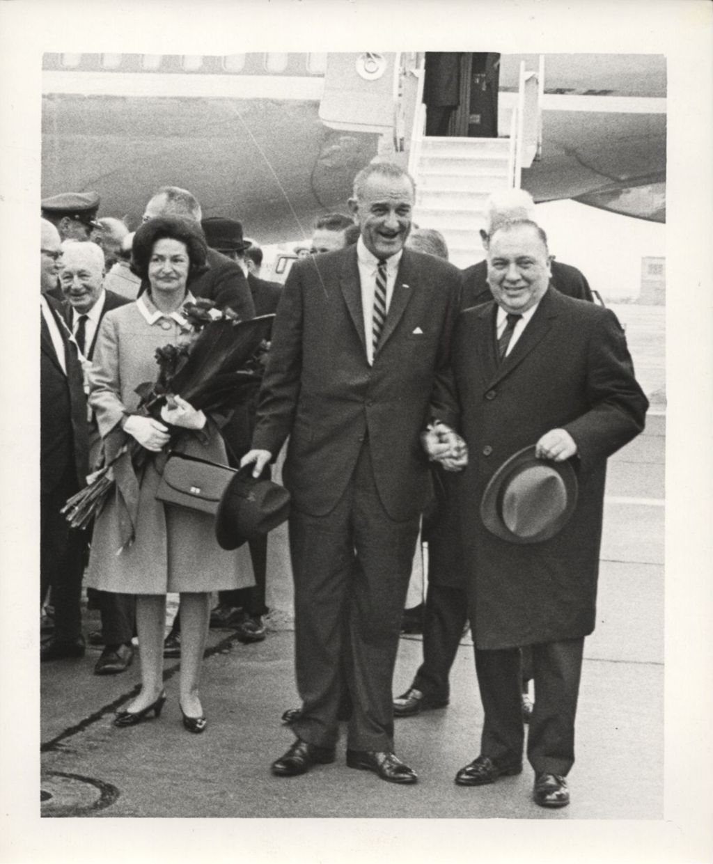Lyndon B. Johnson with Richard J. Daley