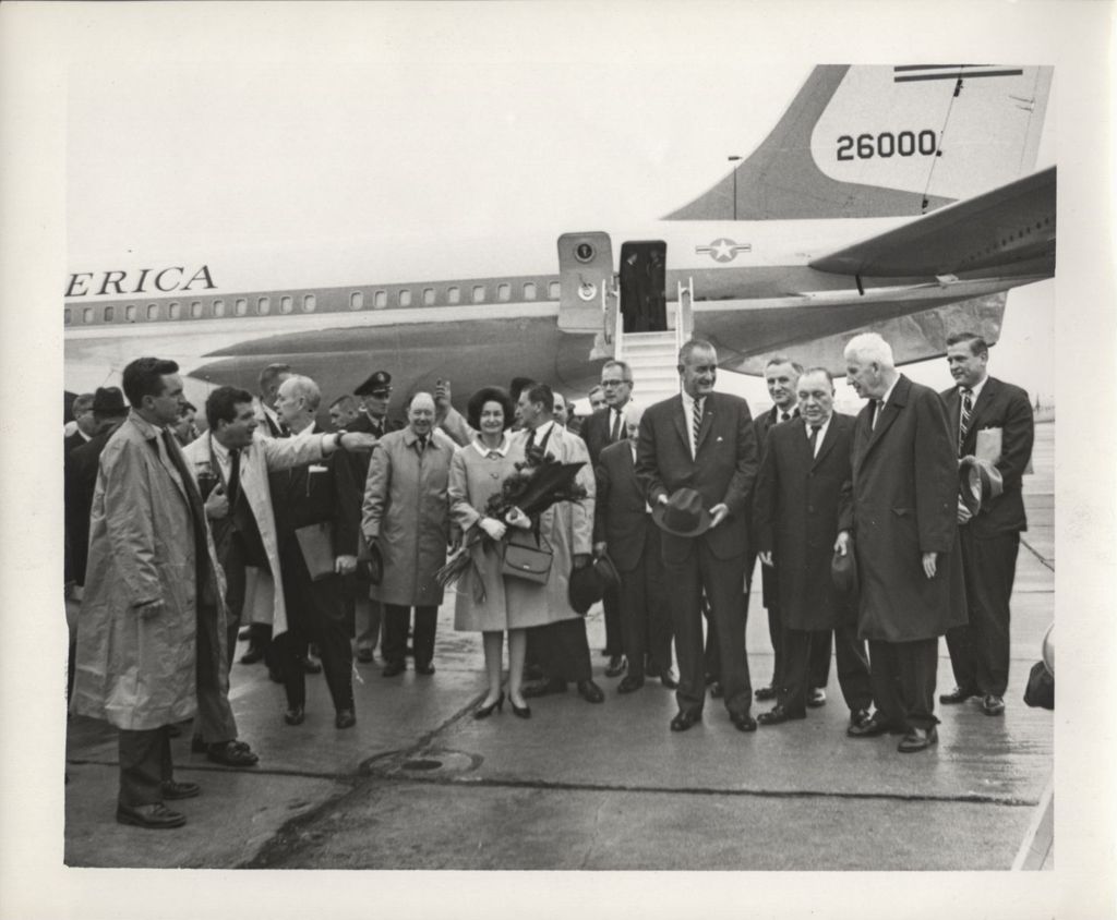 Lyndon B. and Lady Bird Johnson with Richard J. Daley and Paul Douglas