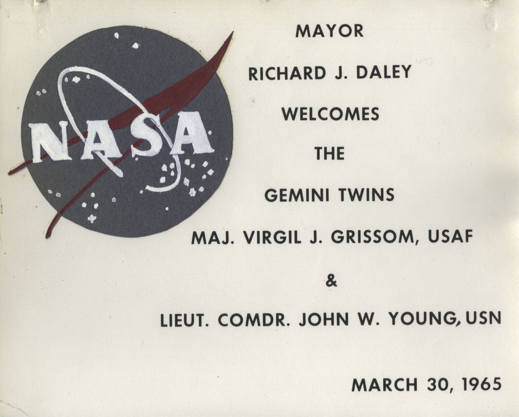 Welcome sign for the Gemini astronauts