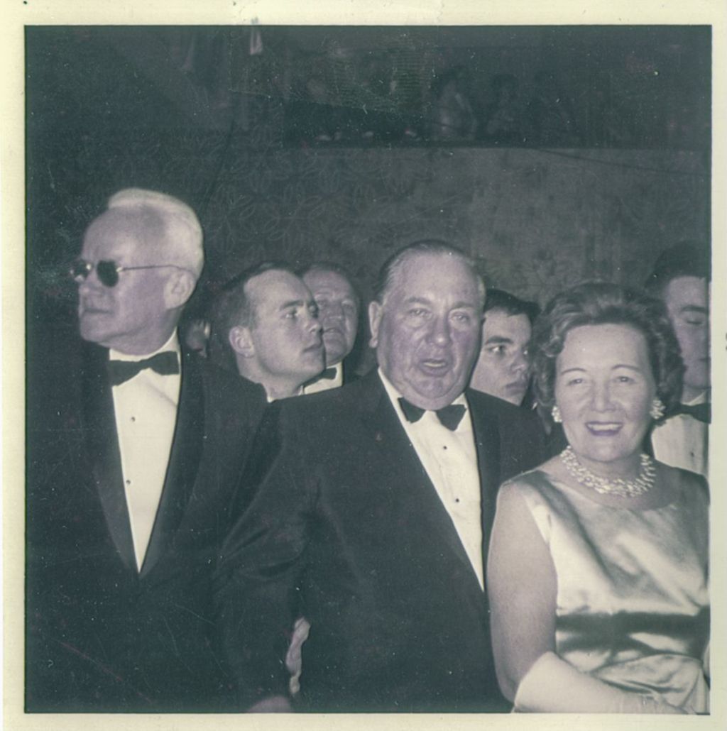 Miniature of Richard J. and Eleanor Daley with Jack Reilly at the Lyndon Johnson inauguration