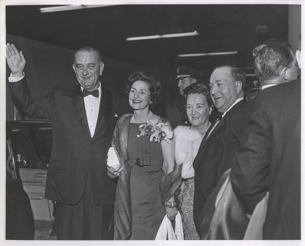 Miniature of Lyndon and Lady Bird Johnson with Richard J. and Eleanor Daley