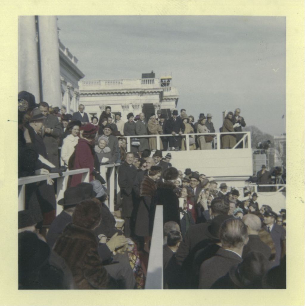 Crowd attending Lyndon B. Johnson's presidential inauguration