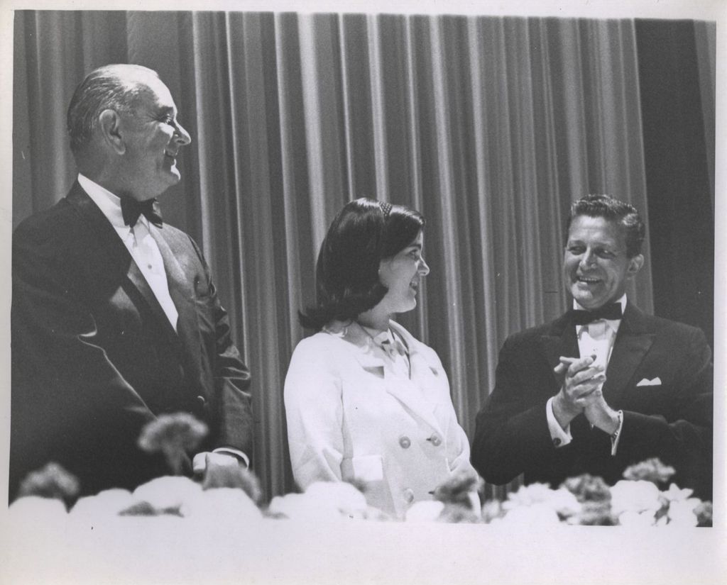 Miniature of Lyndon B. and Luci Johnson with Otto Kerner