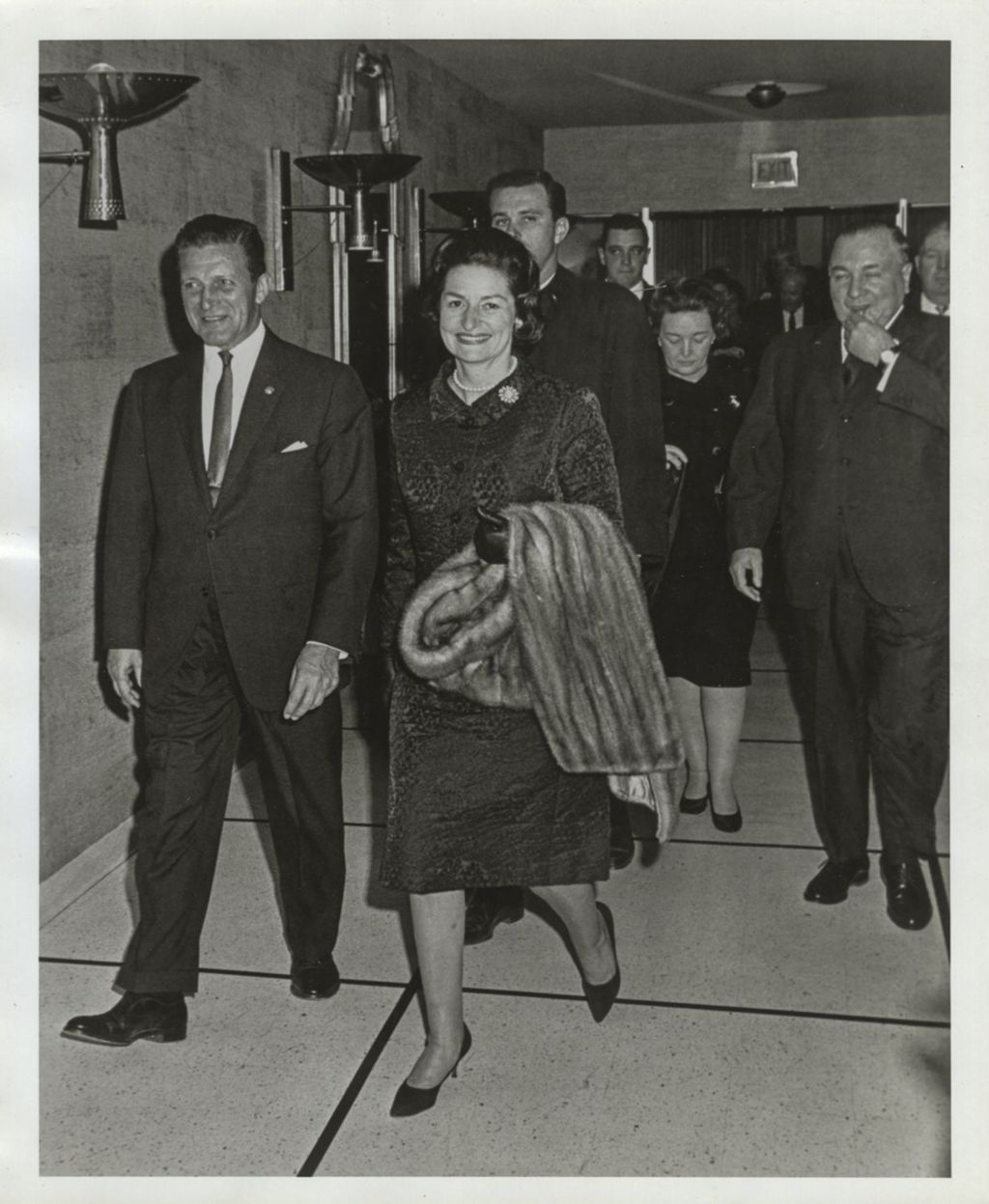 Otto Kerner, Lady Bird Johnson, Richard J. Daley, Eleanor Daley and others at the Conrad Hilton Hotel