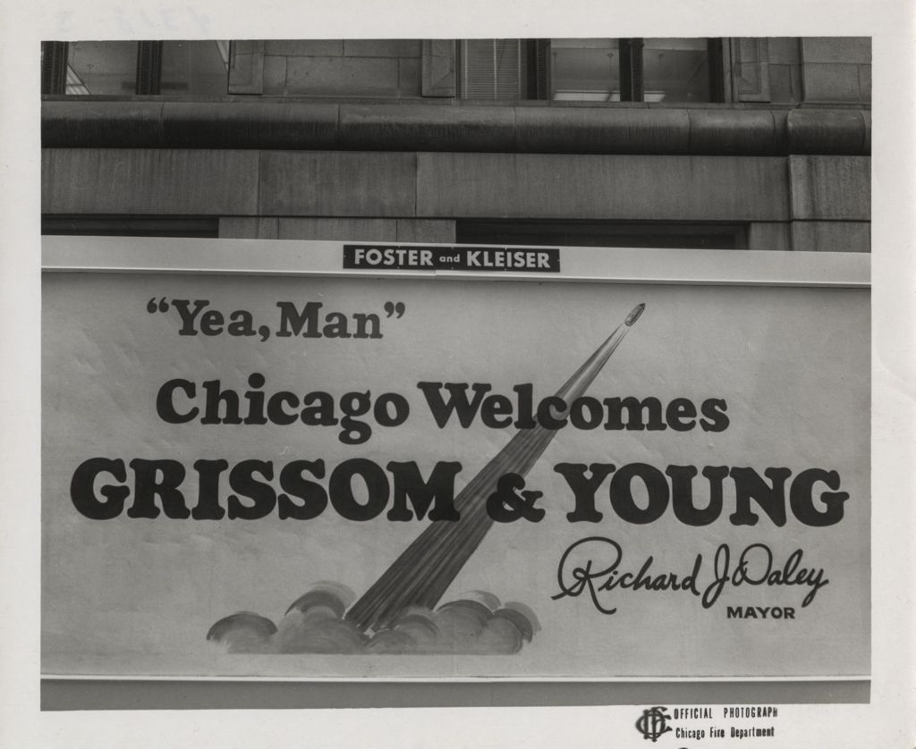 Miniature of Billboard welcoming astronauts Grissom & Young