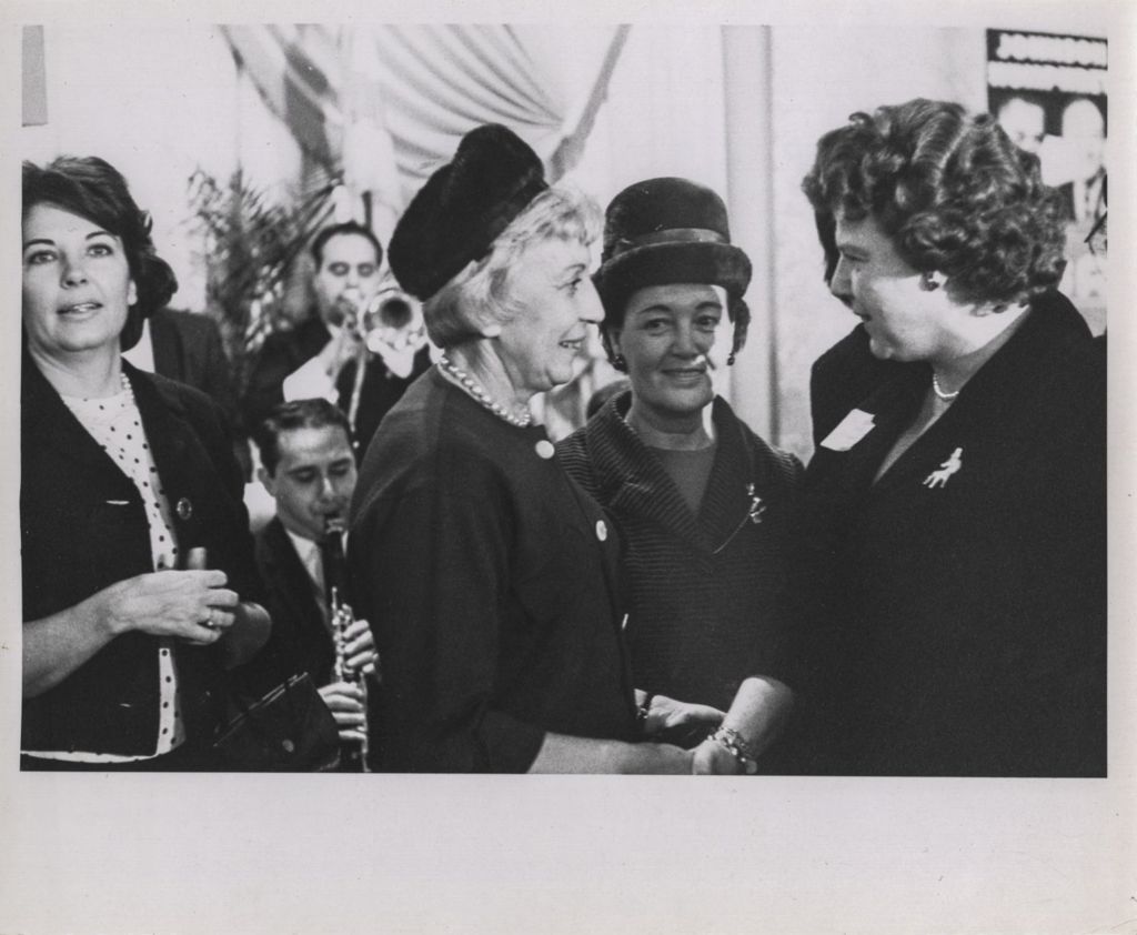Muriel Humphrey greeting a woman