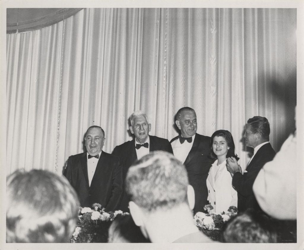 Miniature of Richard J. Daley, Paul Douglas, Lyndon B. Johnson, Luci Johnson, and Otto Kerner