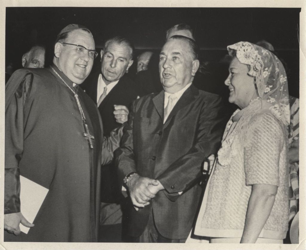 Miniature of Cardinal John Cody, Richard J. Daley, and Eleanor Daley