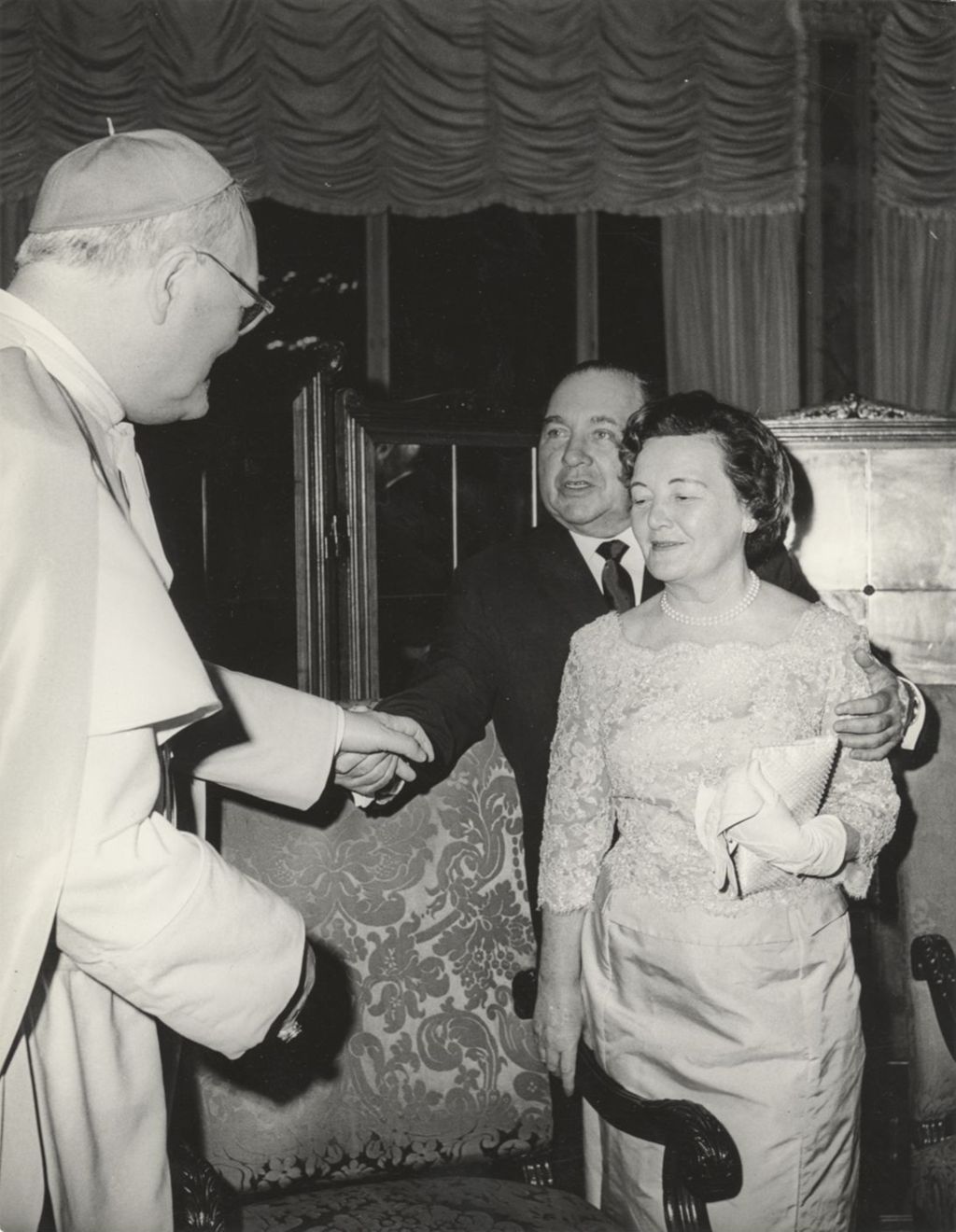 Richard J. Daley and Eleanor Daley at a reception in Rome
