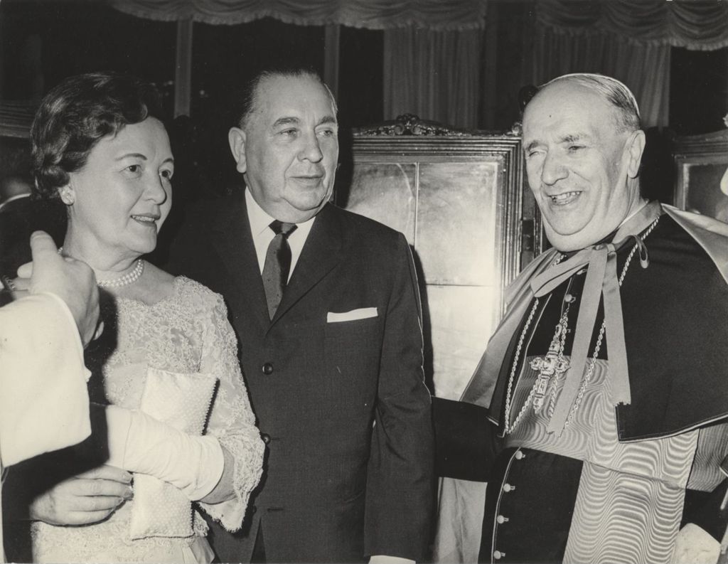 Miniature of Richard J. Daley and Eleanor Daley at a reception in Rome