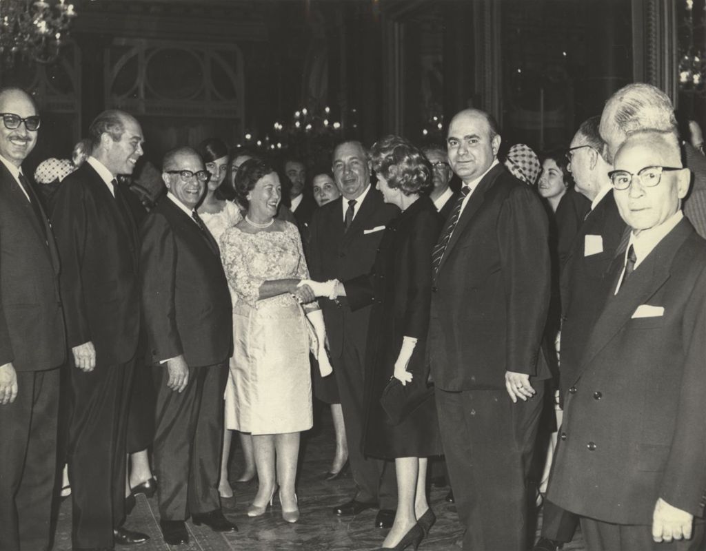 Richard J. Daley and Eleanor Daley at a reception in Rome