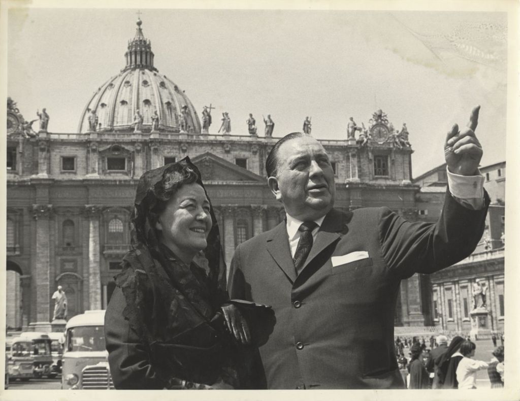 Miniature of Richard J. Daley and Eleanor Daley at St. Peter's Basilica