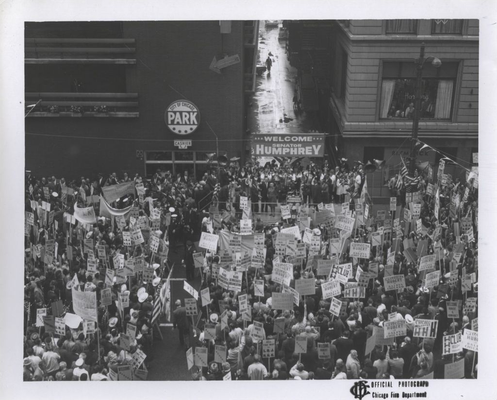 Miniature of Rally welcoming Hubert Humphrey to Chicago