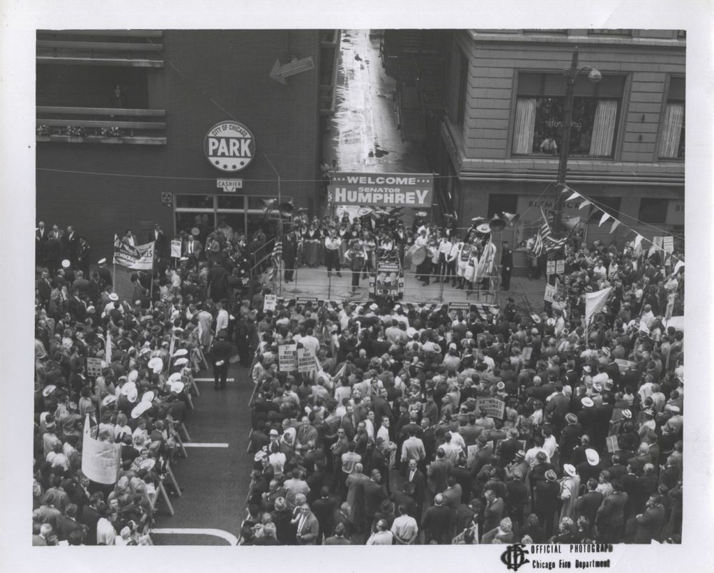 Miniature of Rally welcoming Hubert Humphrey to Chicago
