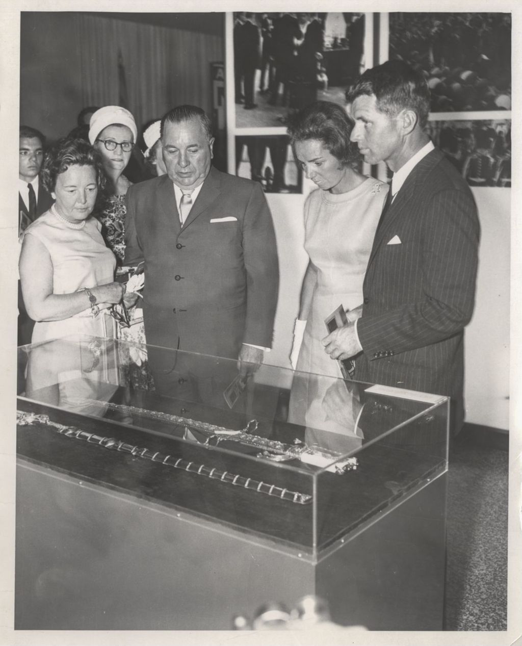 Ethel and Robert Kennedy with Eleanor and Richard J. Daley at an exhibition