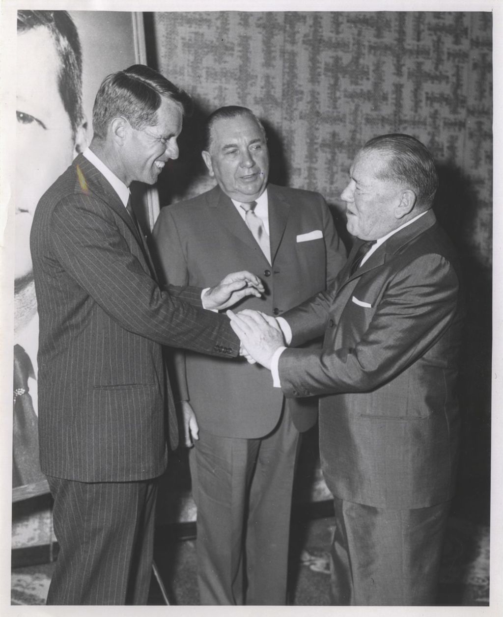 Miniature of Robert F. Kennedy, P.J. Cullerton, and Richard J. Daley at an exhibition