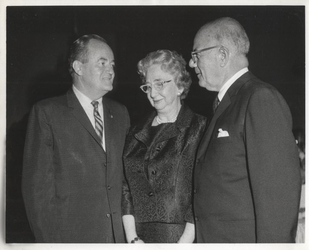 Hubert Humphrey at a reception