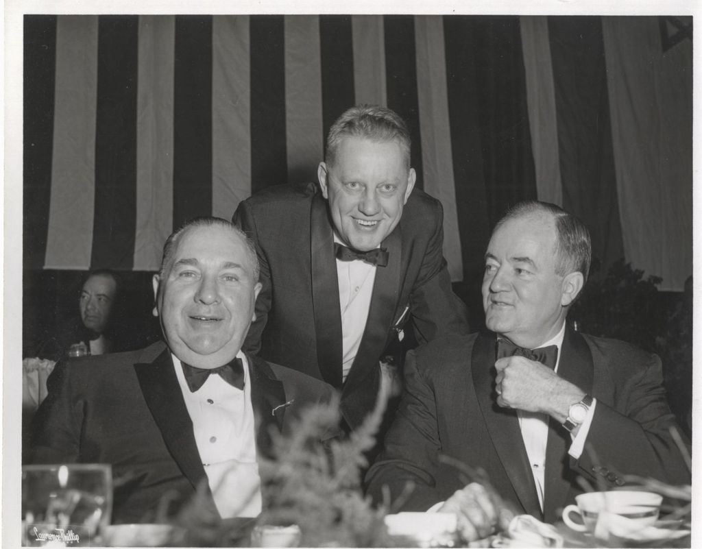 Richard J. Daley and Hubert Humphrey at a dinner