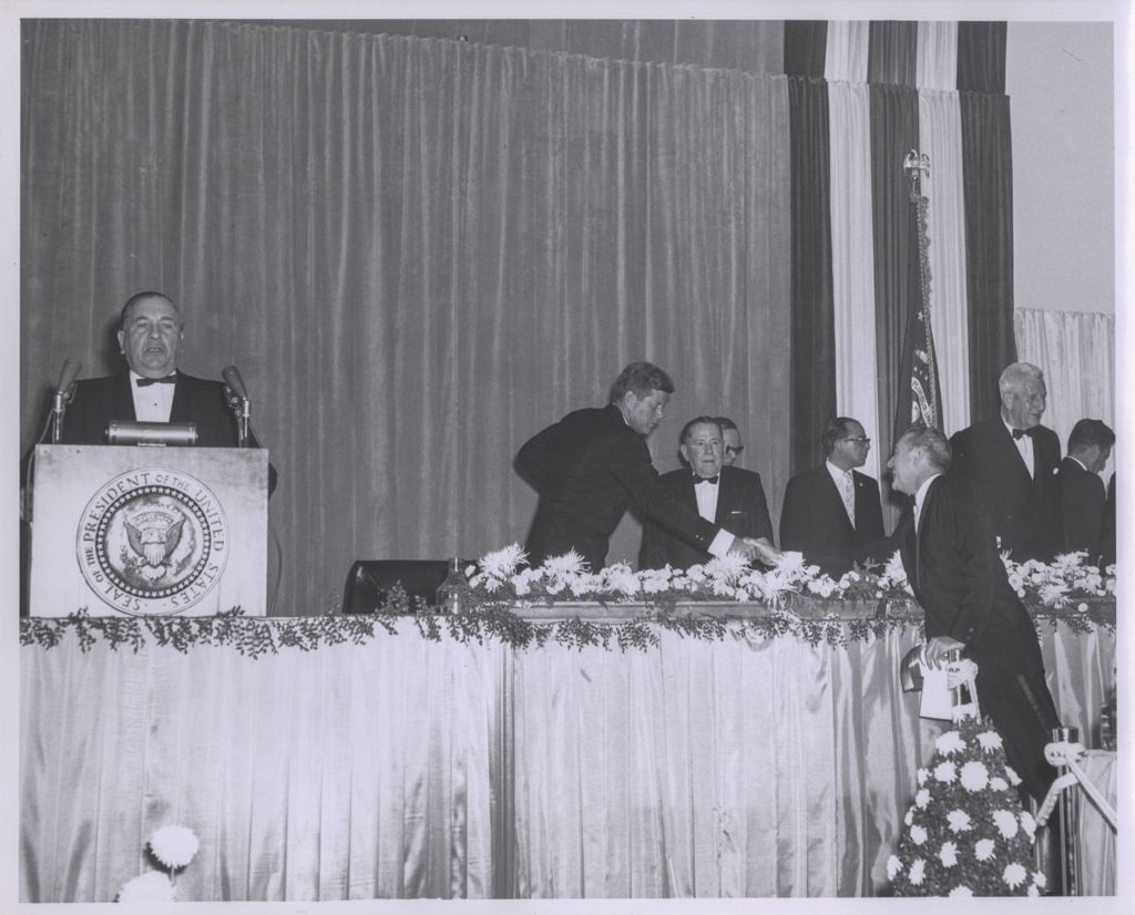 Richard J. Daley speaking at a 1962 Democratic Party dinner in Chicago