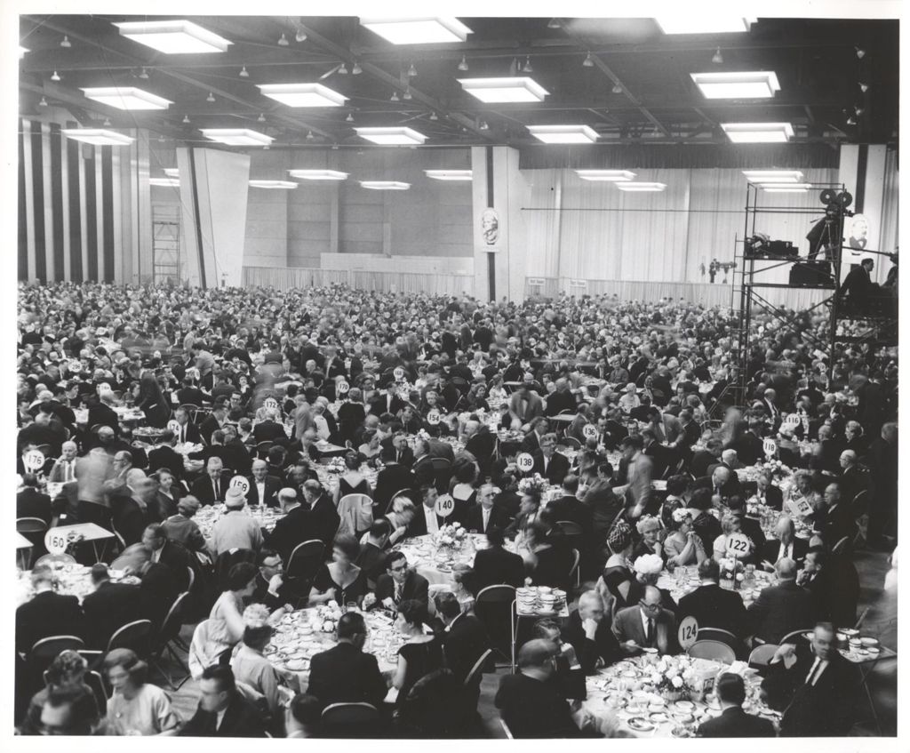 Banquet hall at Kennedy Democratic fundraising dinner