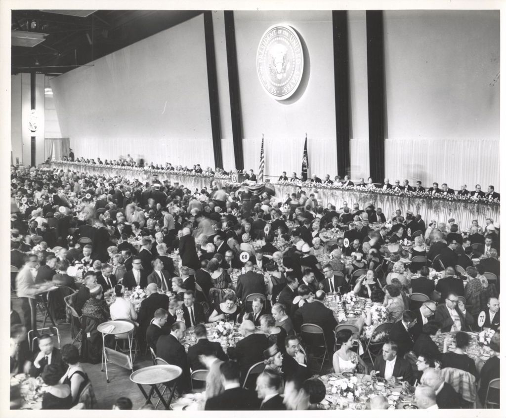Guests at a Democratic fundraising dinner